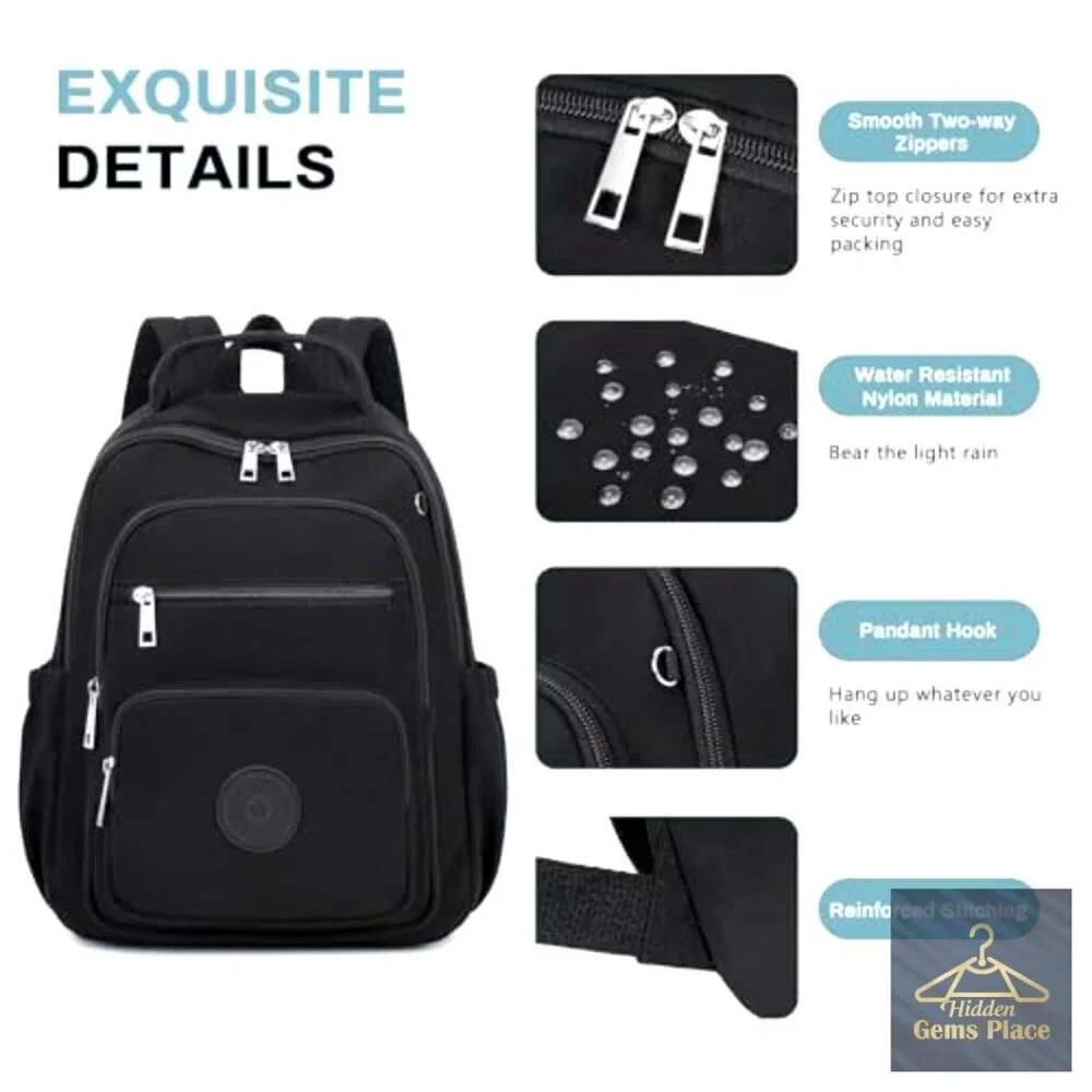 Mini Backpack Purse with Luggage Strap, Multiple Pockets, Water Resistant